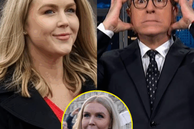 SHOCKING SHOWDOWN: Karoline Leavitt Hijacks Stephen Colbert’s Stage in Fiery Clash—Audience Gasped, Segment Cut Short, and TV History Made! Colbert Left Speechless as Leavitt Turns Comedy Interview into Cultural Confrontation—The Moment That Exposed a Deeper Divide in America’s Media Was This the Night Late-Night TV Lost Control? The Mic-Drop That Left the Studio Silent and the Internet Exploding!
