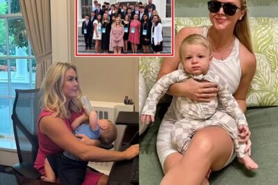 Karoline Leavitt shares a photo of herself carrying her baby son to work, but one detail in the background has everyone talking: ‘How could this happen?’