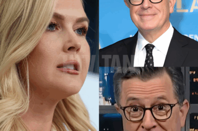 SHOCKING TV SHOWDOWN: Karoline Leavitt Hijacks Stephen Colbert’s Stage in Fiery Clash—Audience Gasped, Segment Cut Short, and TV History Made!