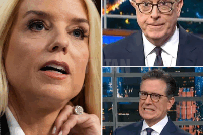 The broadcast of The Late Show descended into chaos like never before when Pam Bondi TERRIFIED host Stephen Colbert, prompting him to WALK OFF MID-EPISODE. What really happened?
