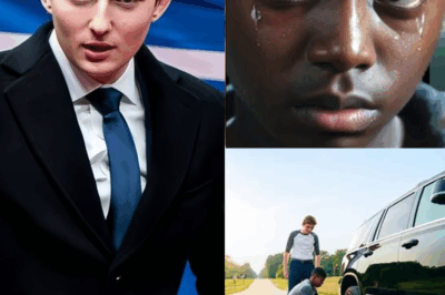 Black Boy Helps Barron Trump with Flat Tire, The Next Day, a Black SUV Showed Up at His House