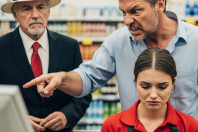 A disguised millionaire visits his store and discovers the manager humiliating the cashier.