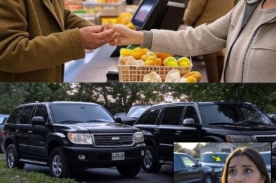 A girl pays an old man for groceries — a few hours later, 3 black SUVs pull up to her house