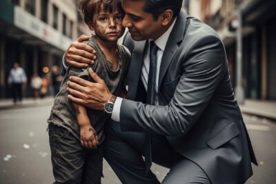 The boy said to the millionaire: “I don’t need money, I just need to be held like your son.”