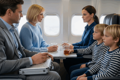 On the flight, the billionaire’s gaze landed on his former lover, just a few rows ahead, with twin boys at her side—boys who carried a striking resemblance to him.
