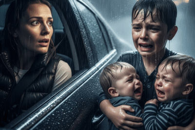 Billionaire Lady Sees A Boy Begging In The Rain With Twin Babies, What She Discovered Made Her Cry