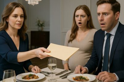 Husband introduced pregnant girlfriend at family dinner, then wife pulled out papers that left him…