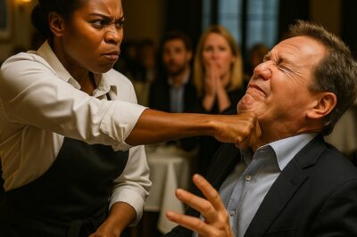 A humble black waitress, used to enduring the humiliations of arrogant customers, never imagined that a millionaire would publicly scorn her in the middle of dinner. What no one suspected was her reaction: an unexpected karate strike that completely changed the scene and unveiled a hidden truth that left the elite in shock