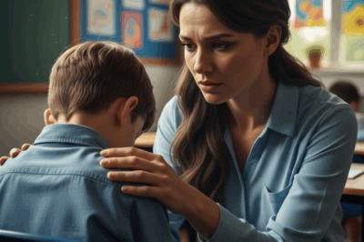 A child cries out in pain BELOW. “I can’t sit down, TEACHER… IT HURTS SO MUCH! MY DAD is the ONE TO BLAME.”