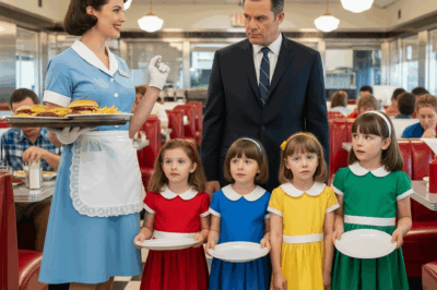 WAITRESS Fed FOUR ORPHAN GIRLS for 10 YEARS — 12 YEARS Later, an SUV STOPPED at Her DOOR…. On a rainy night in a small town, a young waitress named Emily Parker noticed four little girls huddled together outside her diner window.