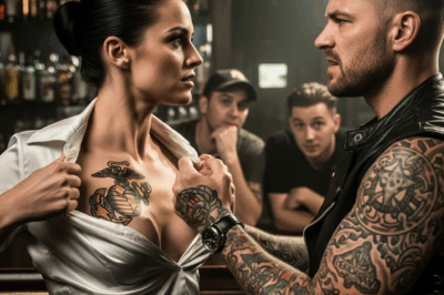 Biker Ripped the Waitress’s Shirt — What He Saw Froze the Whole Bar…