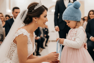 My 8-year-old stepdaughter did something strange on my wedding day. She insisted on wearing a thick winter hat all day, hiding her beautiful long hair. In the middle of the reception, she walked up to me, took off the hat, and showed me the real reason why.