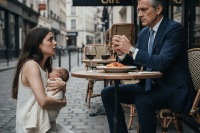 “She knelt beside his table on the sidewalk, cradling her baby. ‘Please, I don’t want your money, just a moment of your time.’ The man in the suit looked up from his wine, unaware that her words would shatter everything he thought he knew.”