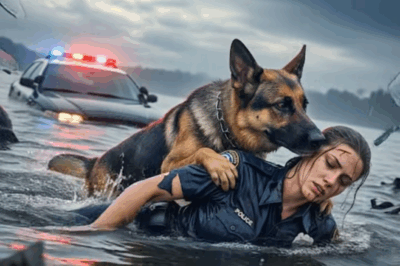 When a police patrol car plunged into the river, chaos unfolded in seconds — but an aging German Shepherd leapt into the icy water, dragging a young officer back to safety just in time. What no one expected was what she whispered, breathless, after the rescue — words that stunned investigators and turned the entire case upside down. In that chilling moment, the loyal K9 was no longer just a hero, but the sole living witness to a crime authorities believed would remain buried forever. What secret could a dog’s courage possibly bring to light? – Thuhangxinh