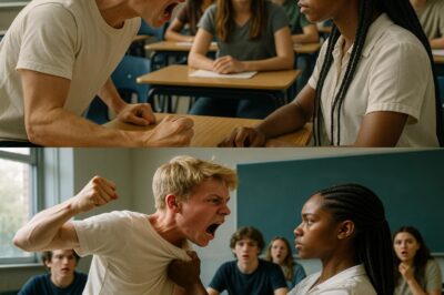 Bully Tries to Drag New Black Student Out of The Class. What She Did Next Shocked Everyone…The scariest bully in school charges at the only black girl in class and tries to drag her out forcefully in front of everyone, yelling she doesn’t belong. Everyone watches but she doesn’t cry, doesn’t run, doesn’t flinch.