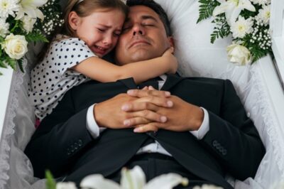 A Little Girl Hugged Her Father in the Coffin…