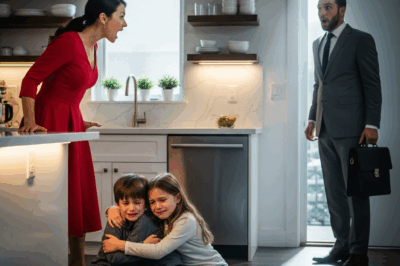 The little girl cried and begged her stepmother, “Don’t hurt us.” Suddenly, her millionaire father came home and saw her and shouted…