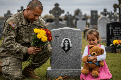 A soldier froze when he saw a little girl crying at his wife’s grave… When he discovered the reason, he broke down in tears…