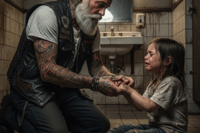 An Old Biker Found a Little Girl Hiding in the Restaurant Bathroom at Midnight, Bruised and Terrified, Begging Him Not to Tell Her Stepfather Where She Was.