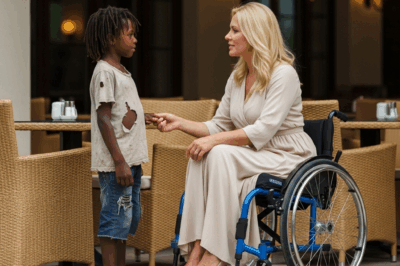 The poor black boy asked the paralyzed millionaire: “Can I cure you in exchange for that leftover food?” She smiled – and then everything changed…