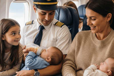 I Was Left Alone with Three Crying Babies on a Plane—Then a Pilot Did Something I’ll Never Forget
