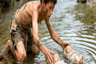 STREET BOY FOUND TWO BABIES FLOATING IN THE CREEK, AND THE SHOCK CAME WHEN THEIR FATHER…