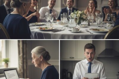 ON MY SON’S WEDDING DAY, I WAS THE LAST TO BE SERVED – THEY GAVE ME THE COLD LEFTOVERS. HE LAUGHED AND TOLD HIS WIFE, “SHE’S USED TO EATING WHAT LIFE LEAVES BEHIND”. EVERYONE LAUGHED. NO ONE NOTICED WHEN I LEFT.BUT THE NEXT MORNING HIS HANDS SHOOK AS HE READ MY EMAIL…