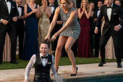 A Poor Waitress Was Pushed Into the Pool While Everyone Laughed at Her. Then, a Millionaire Walked in and Did Something That Left Everyone Speechless…