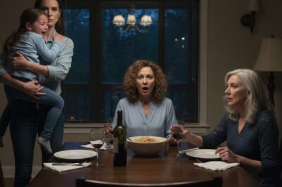 At the family dinner, my 3-year-old daughter reached for food from my sister’s plate. My sister snapped, grabbed her plate, and shouted, “Go ahead, eat it from the floor then!” My little girl burst into tears while everyone stayed silent. Then Mom said, “Some kids need to learn their place.” I didn’t argue—I simply revealed a secret that made the whole room go silent.