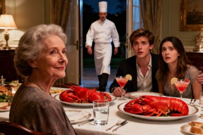 “You don’t need any more food, this is all you’re allowed,” my daughter-in-law told me while serving lobster and fancy drinks for her family as if they were royalty, pushing a simple glass of water toward me. My son, coldly, added: “Mom, you should know your place.” I just smiled and replied: “Noted.” A few minutes later, when the chef walked into the room, the entire table fell silent.