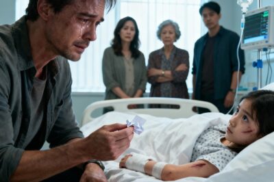 I sat by my daughter’s hospital bed, holding her hand tightly as the doctor said, “The fall was severe. She might not wake up.” My wife burst into tears, and my mother-in-law whispered, “Maybe it’s for the best… she was always too difficult to handle.” My brother added, “Some kids just cause trouble to get attention.” Then I noticed a crumpled piece of paper in my daughter’s hand. On it were the words: “Dad, if anything happens to me, check the camera I set up in my room.” I drove home immediately, watched the footage — and called the police without hesitation