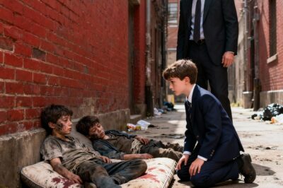 “DADDY, THOSE CHILDREN IN THE TRASH LOOK LIKE ME!” — THE BOY SURPRISES THE BILLIONAIRE…  “Daddy, those two kids sleeping in the trash look like me,” Pedro said, pointing to the little ones huddled together on an old mattress on the sidewalk.