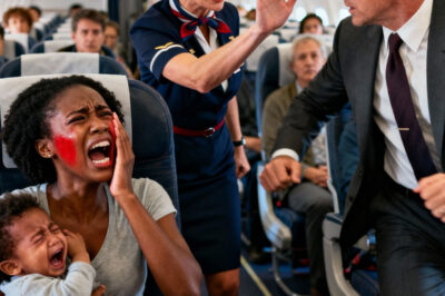 A racist flight attendant slapped a Black mother holding her baby mid-flight, while everyone else just watched, until a billionaire CEO who saw everything stood up and did something that silenced the entire plane in shame…
