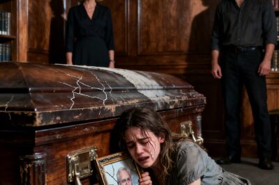 At the family meeting after my father’s funeral, my stepmother smiled sweetly as she handed me a cracked photo frame. “This is all he left you. Broken—just like your future.” My stepbrother sneered, “Take it and get out, leech. Everything belongs to me.” I quietly held the frame, brushing my father’s faded smile. But when the lawyer slid out an envelope hidden behind the backing, the entire room fell silent—no one was laughing anymore.