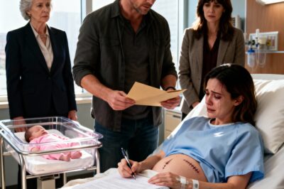 After I delivered our twins, my husband tossed divorce papers onto my hospital bed. “Sign them. You’re too sloppy now—you embarrass a CEO like me.” With his arm around his secretary, he sneered, “She’s the one worthy to stand beside me.” I signed without hesitation. The next morning, his access card was deactivated. I stepped out of the Chairman’s office and finally told him the truth.