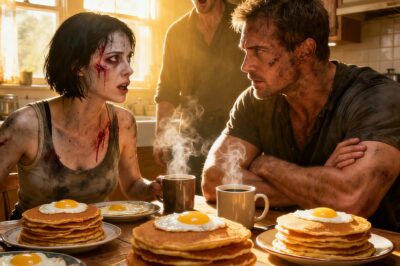 After my husband hit me, I went to bed without saying a word. The next morning, he woke up to the smell of pancakes and saw the table laden with delicious food. He said, “Good, you finally understand.” But when he saw the person sitting at the table, his expression instantly changed…