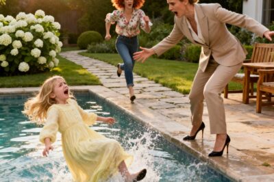 My sister pushed my daughter into the pool—still in her dress, unable to swim