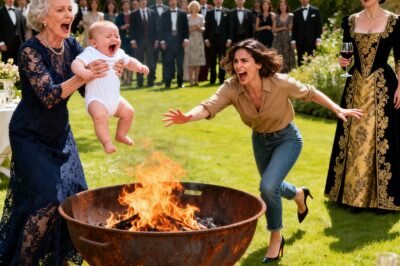 My backyard family baby shower turned into a nightmare when my mother lifted my baby and said: “You gave birth before your sister… you betrayed the order of our family.” Then she threw my daughter into the fire. My sister raised her glass and laughed: “You caused this.” I ran forward screaming, unprepared for the moment that would haunt me forever.