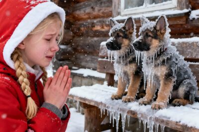 A little girl brought two frozen dogs into her house. The next morning, the police surrounded her house!