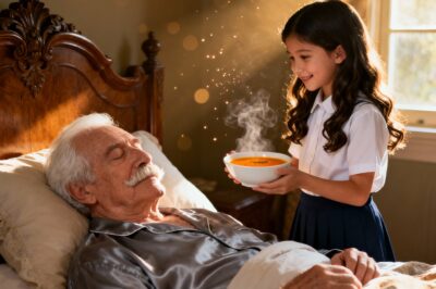 A Sick Millionaire Was Abandoned by His 3 Spoiled Children. But the Poor Daughter of His Cleaner Brought Him a “Little Soup”… and the Decision He Made the Next Day Changed EVERYTHING…