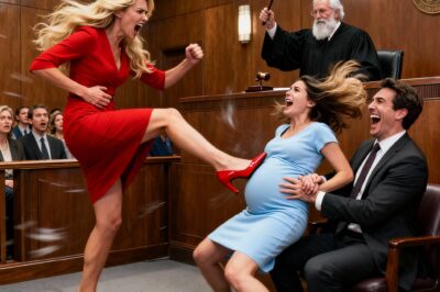 The mistress kicks the pregnant wife in the middle of the trial — the millionaire doesn’t know the judge is her father…